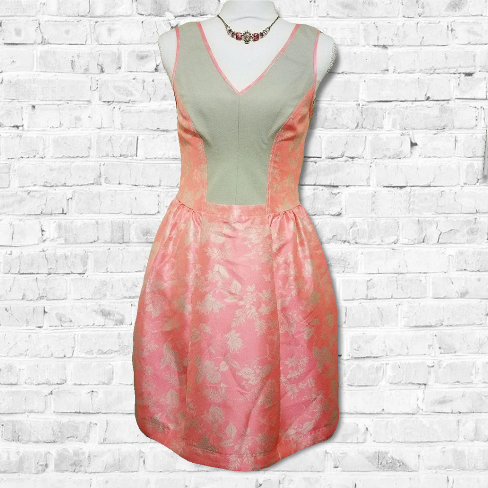 Yoana Baraschi Jacquard Floral Fit Flare Dress NWT